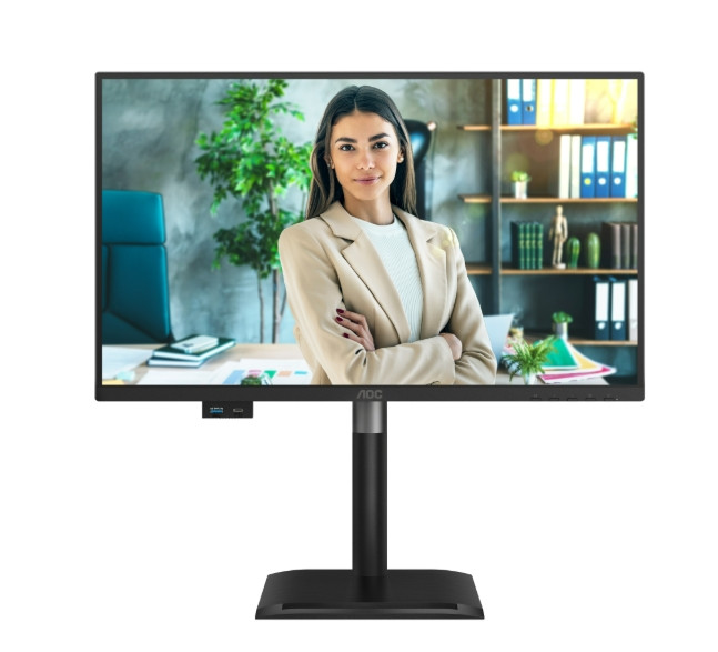 Монитор AOC 24P4U, 23.8" Full HD IPS 120Hz, Adaptive-Sync, USB-C 15W, регулируема височина - 5