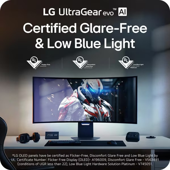Монитор LG UltraGear evo 45GX950B-B, 44.5" Curved OLED QHD 5K2K (5120x1440), 165Hz, 0.03ms, G-Sync/FreeSync, USB-C 90W, HDR 400 - 5