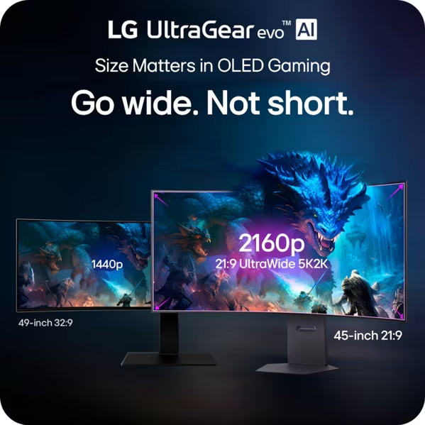 Монитор LG UltraGear evo 45GX950B-B, 44.5" Curved OLED QHD 5K2K (5120x1440), 165Hz, 0.03ms, G-Sync/FreeSync, USB-C 90W, HDR 400 - 9