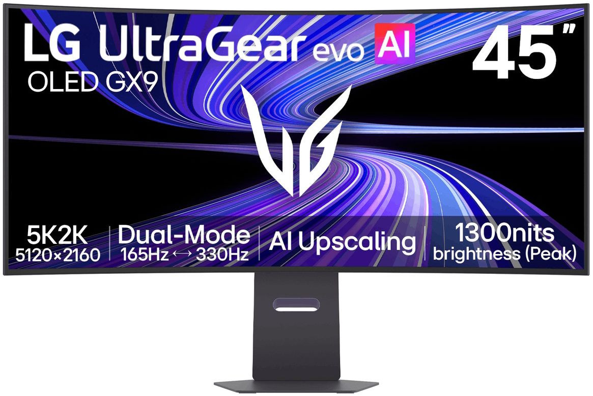 Монитор LG UltraGear evo 45GX950B-B, 44.5" Curved OLED QHD 5K2K (5120x1440), 165Hz, 0.03ms, G-Sync/FreeSync, USB-C 90W, HDR 400 - 12