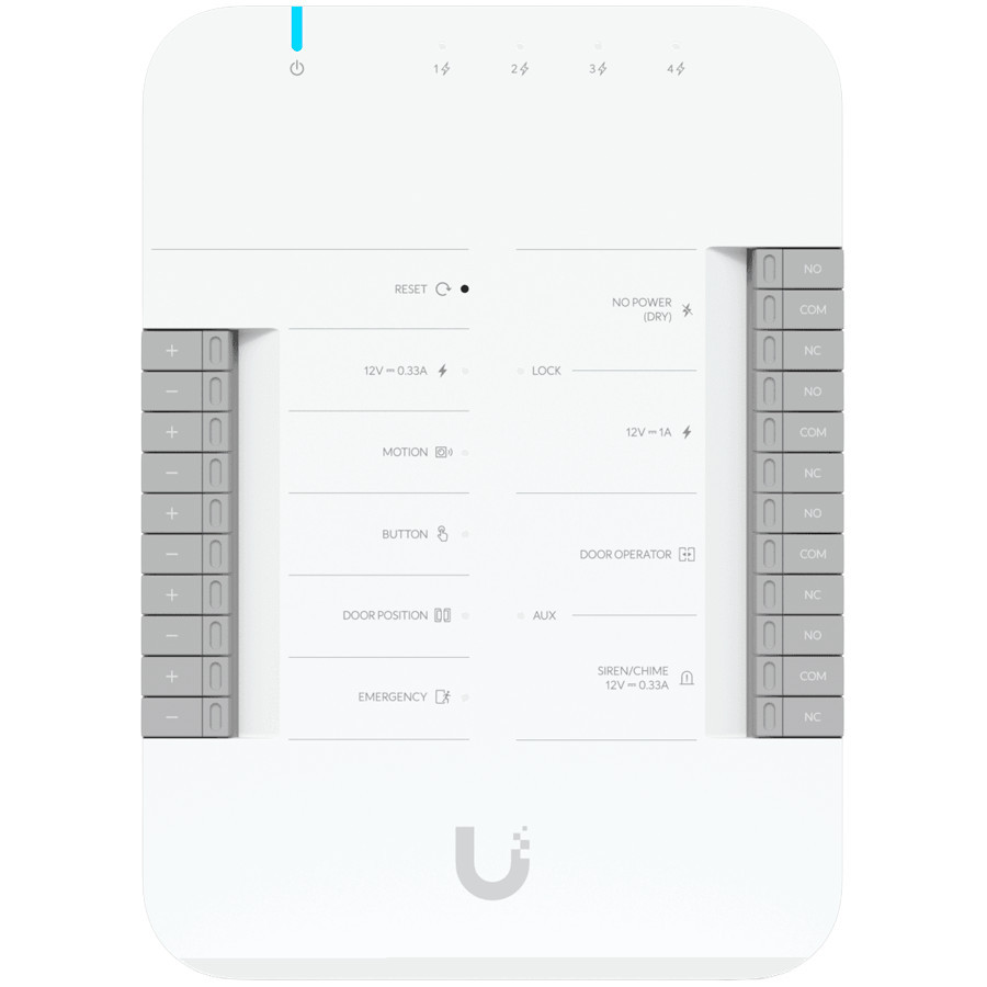 Контролер за врата Ubiquiti UniFi Access Hub, 1x PoE In, 4x PoE Out, 9x Alarm I/O - UA-HUB-DOOR - 1