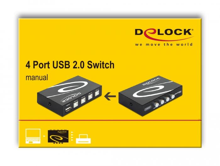 Превключвател DeLock, 4 x USB 2.0 порта, Черен - DELOCK-87634 - 5