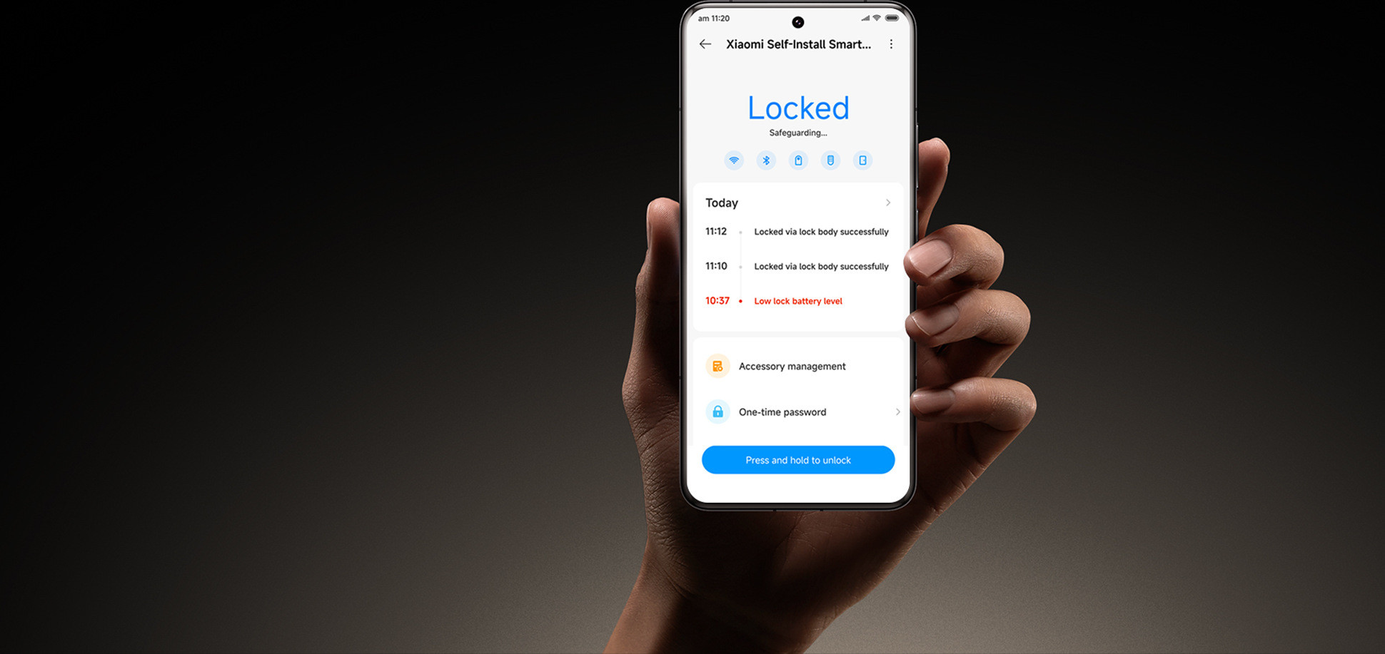 Умна брава Xiaomi Self-Install Smart Lock (с клавиатура), Bluetooth, Wi-Fi, IP65, сива - BHR07XDGL - 3