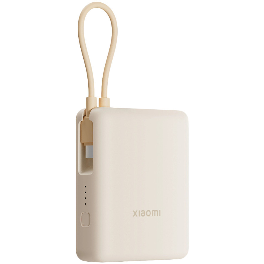 Външна батерия Xiaomi Power Bank 10000mAh, 33W, USB-C вграден кабел, USB-A, Tan - BHR9333GL - 1