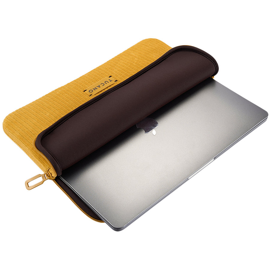 Калъф Tucano Velluto 2, за MacBook Pro/Air 13", неопрен, жълт - BFVEL2MB13-Y - 4