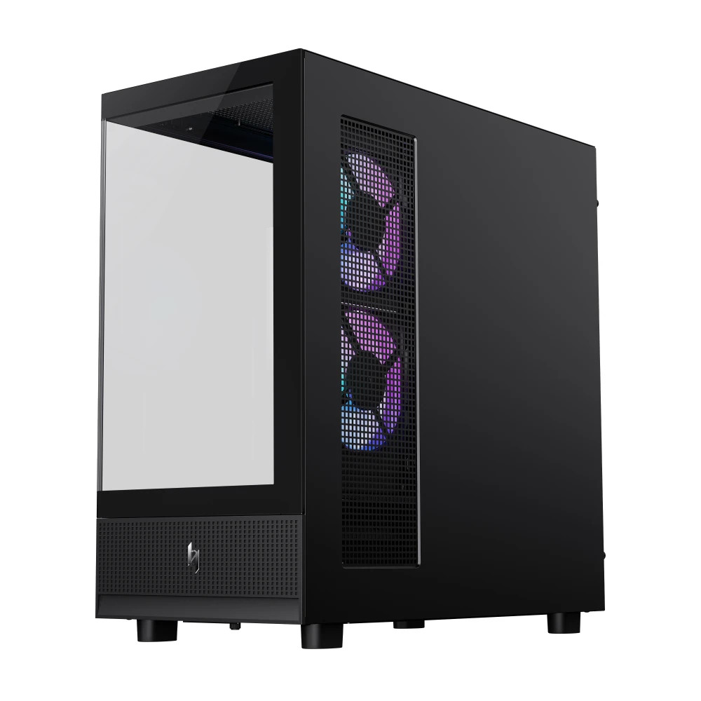 Кутия за компютър Gamemax NEX C51, ATX Middle Tower, Tempered Glass, 3x ARGB вентилатора - 9109-0013R0010 - 8