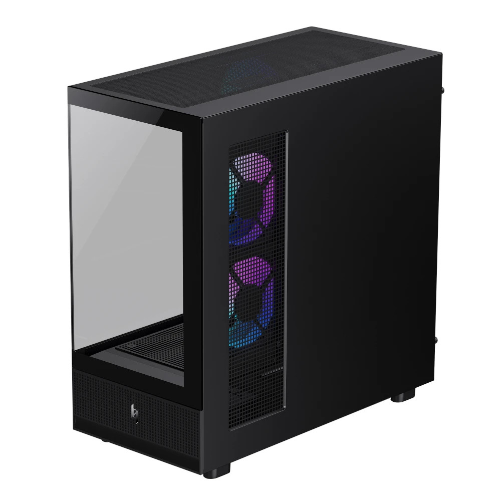 Кутия за компютър Gamemax NEX C51, ATX Middle Tower, Tempered Glass, 3x ARGB вентилатора - 9109-0013R0010 - 10