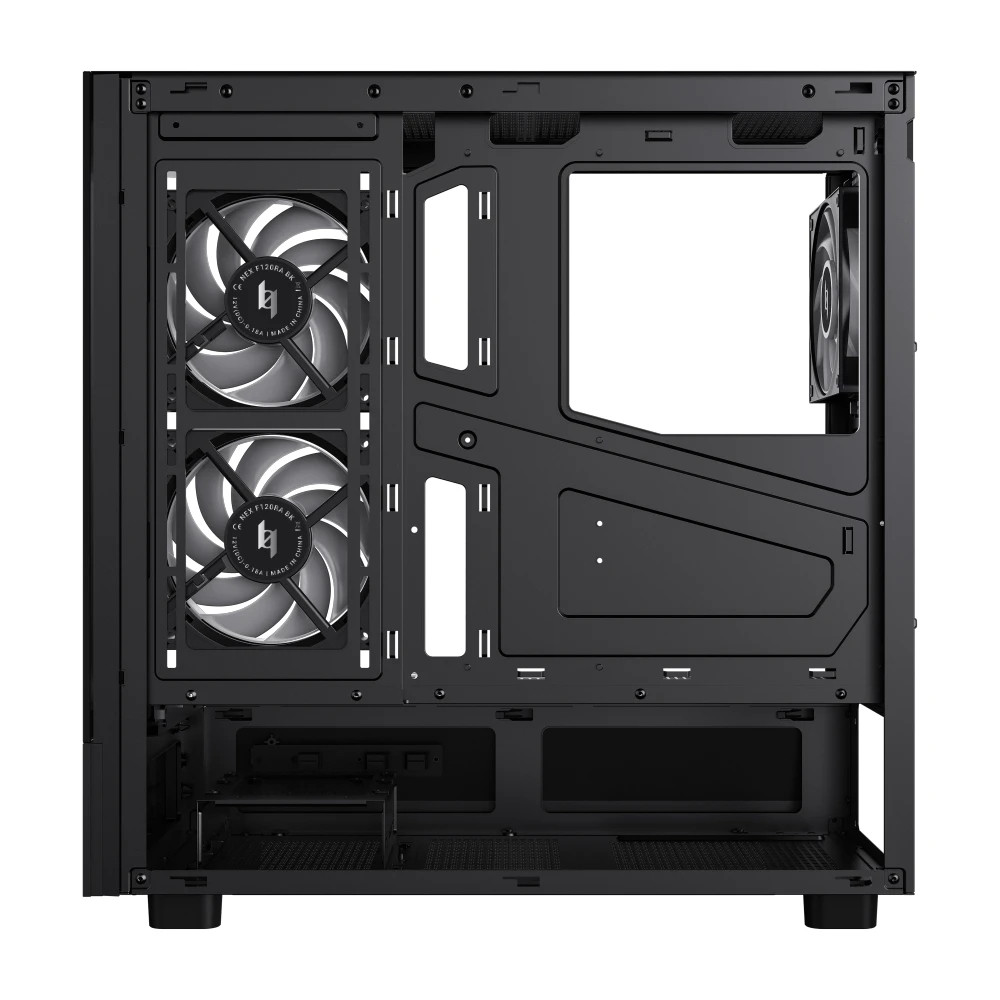 Кутия за компютър Gamemax NEX C51, ATX Middle Tower, Tempered Glass, 3x ARGB вентилатора - 9109-0013R0010 - 11