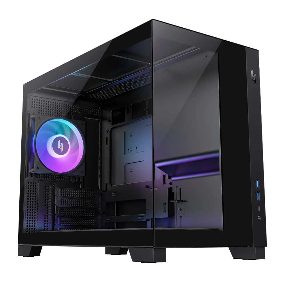 Кутия за компютър Gamemax NEX C33, Mini Tower mATX, Tempered Glass, 4x120mm ARGB вентилатора - 9109-0013R0002 - 2