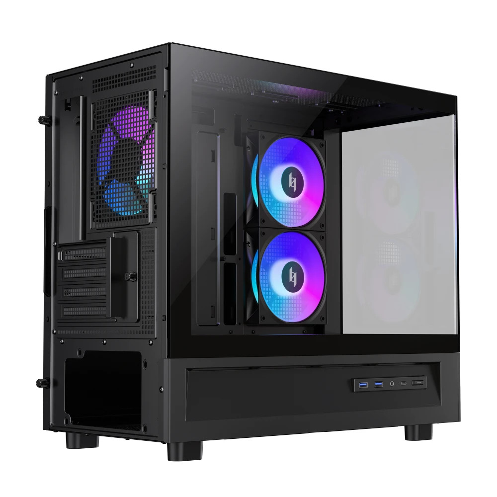 Кутия за компютър Gamemax NEX C31, Mini Tower mATX, Tempered Glass, 3x 120mm ARGB вентилатора - 9109-0013R0014 - 7