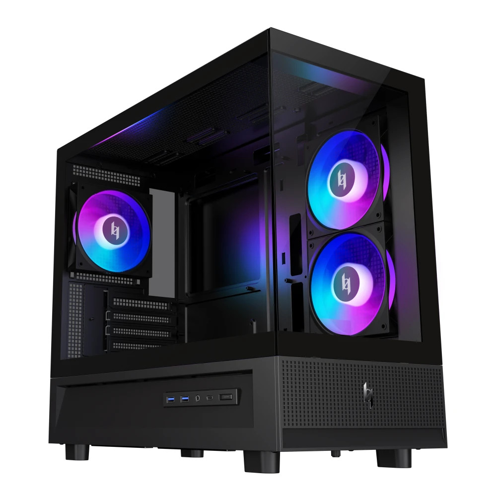 Кутия за компютър Gamemax NEX C31, Mini Tower mATX, Tempered Glass, 3x 120mm ARGB вентилатора - 9109-0013R0014 - 8