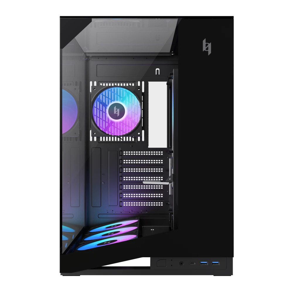 Кутия за компютър Gamemax NEX C56 VC BK, Middle Tower ATX, Tempered Glass, 4x ARGB вентилатора - 1849-3072R0002 - 2