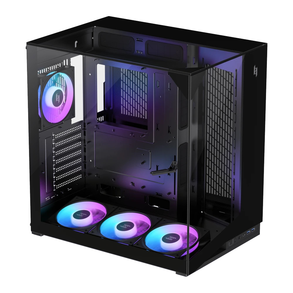 Кутия за компютър Gamemax NEX C56 VC BK, Middle Tower ATX, Tempered Glass, 4x ARGB вентилатора - 1849-3072R0002 - 5