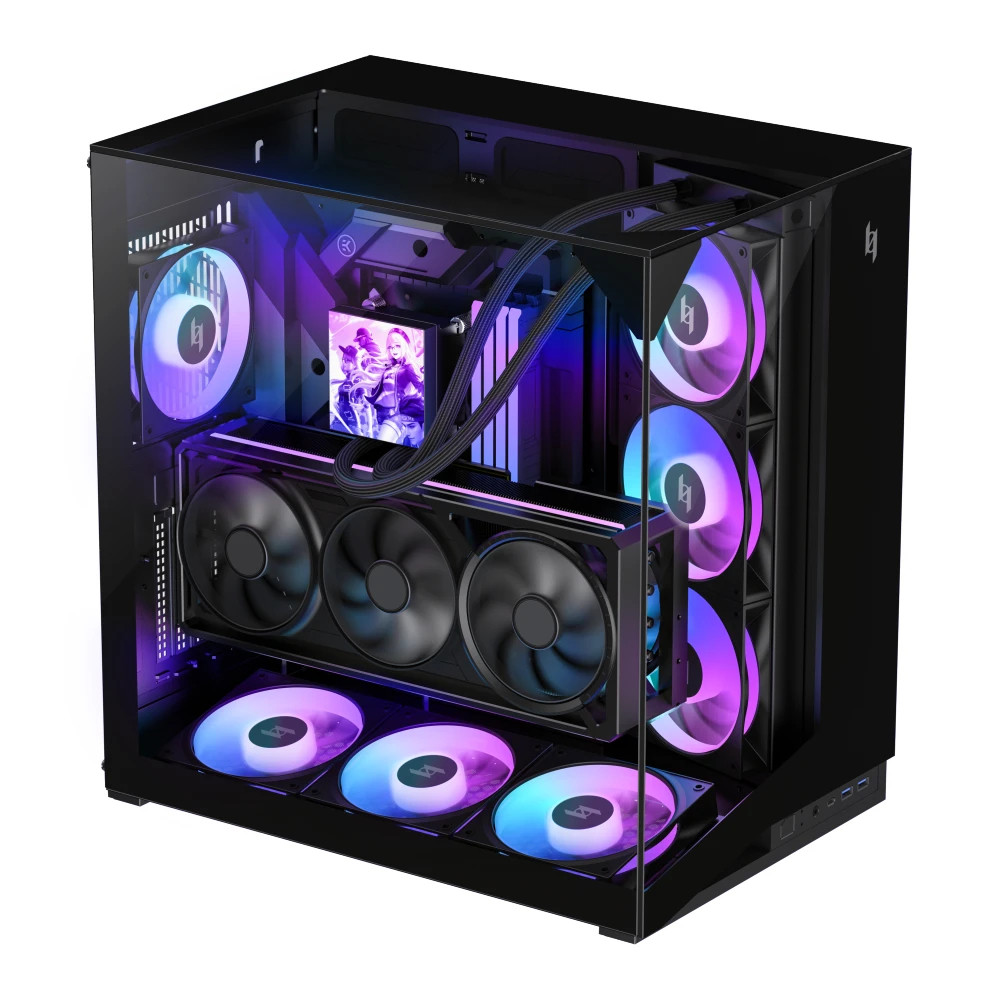 Кутия за компютър Gamemax NEX C56 VC BK, Middle Tower ATX, Tempered Glass, 4x ARGB вентилатора - 1849-3072R0002 - 6