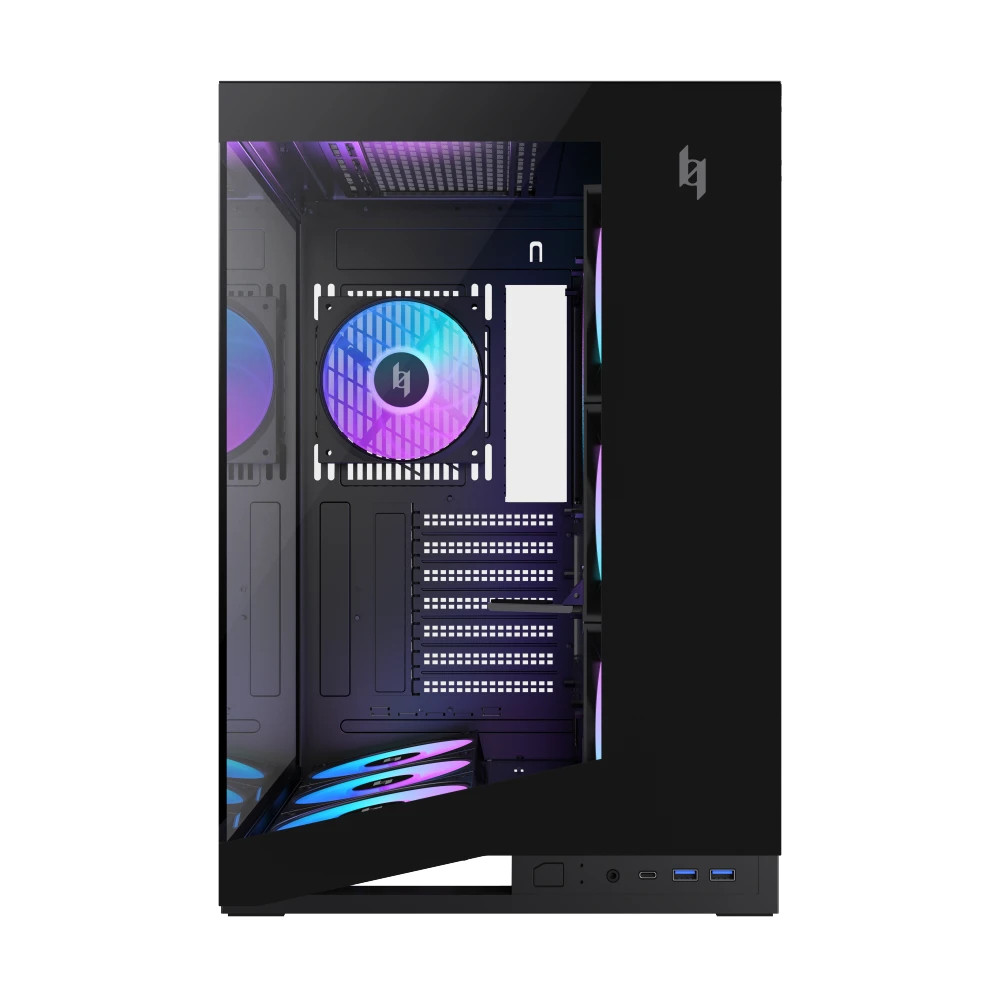 Кутия за компютър Gamemax NEX C56 BK, Middle Tower ATX, Tempered Glass, 7x120mm ARGB вентилатора - 1849-3070R0002 - 3