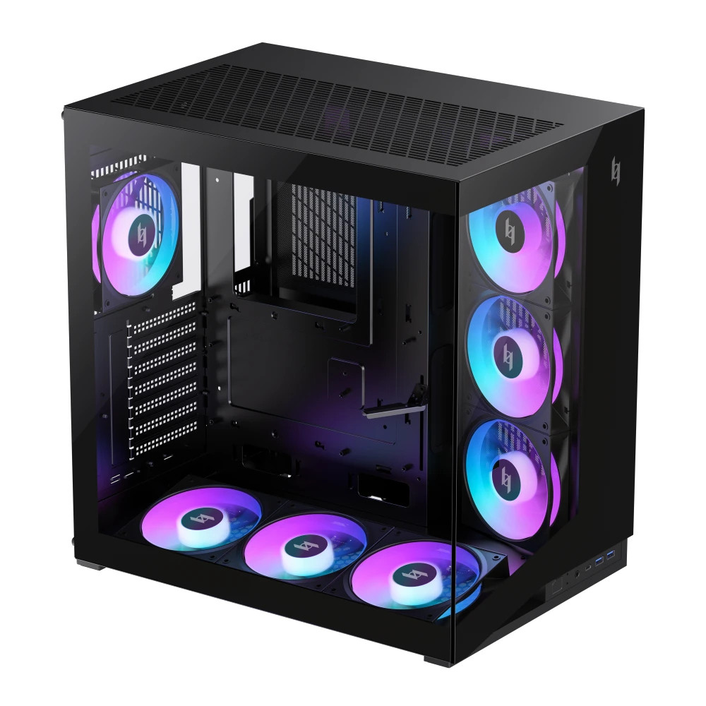 Кутия за компютър Gamemax NEX C56 BK, Middle Tower ATX, Tempered Glass, 7x120mm ARGB вентилатора - 1849-3070R0002 - 8