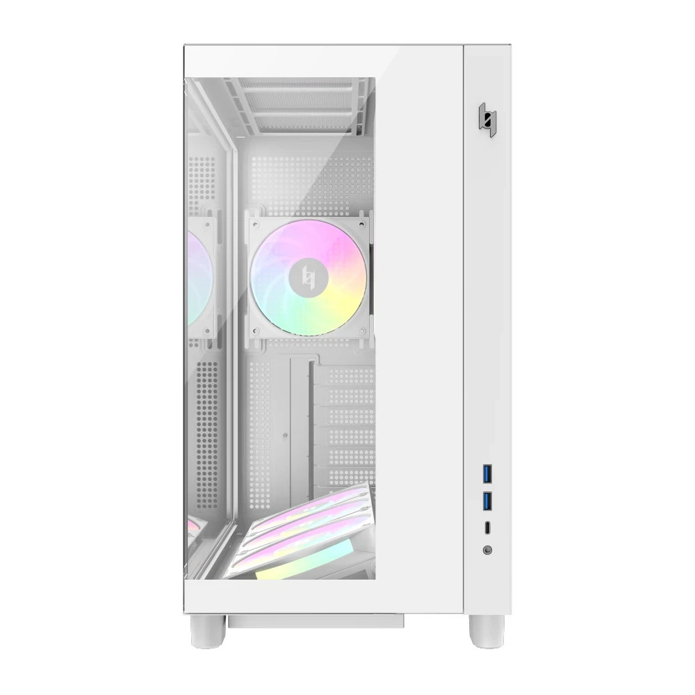 Кутия за компютър Gamemax NEX C53 WH, Middle Tower ATX, Tempered Glass, 4x ARGB вентилатора - 9109-0013R0008 - 5