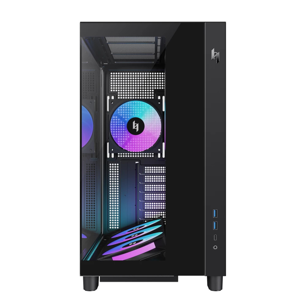 Кутия за компютър Gamemax NEX C53, Middle Tower ATX, Tempered Glass, 4x ARGB вентилатора - 9109-0013R0006 - 6