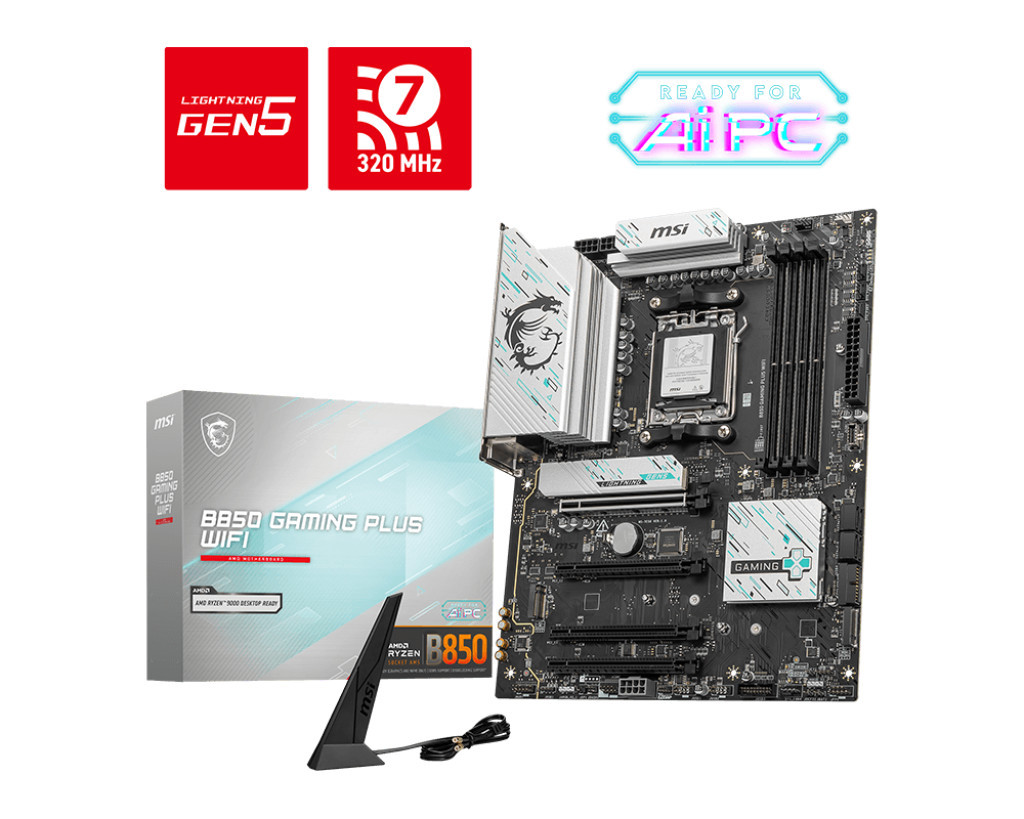 Дънна платка MSI B850 GAMING PLUS WIFI, AM5 - 911-7E56-001 - 1