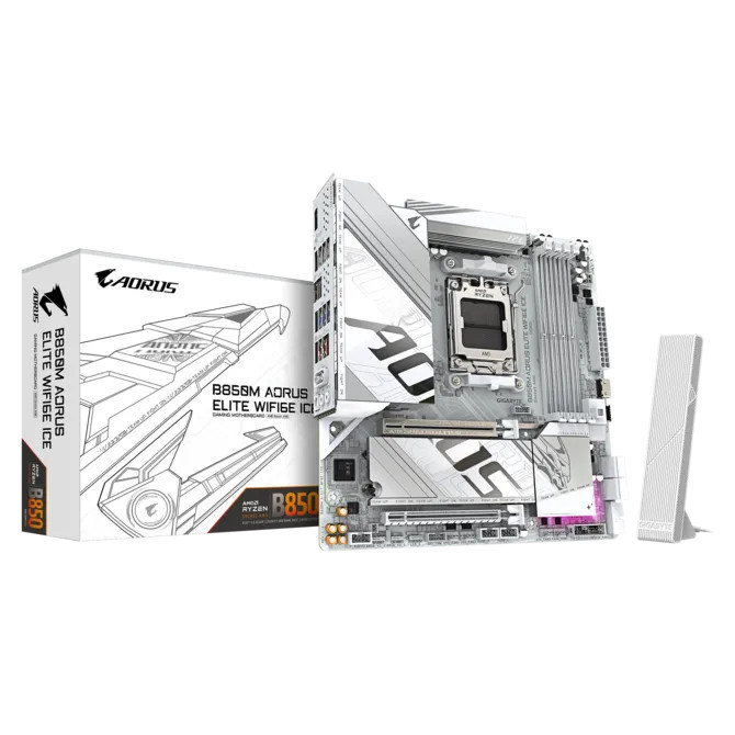 Дънна платка Gigabyte B850M AORUS ELITE WIF6E ICE, AM5 - B850M A ELT WF6E ICE - 1