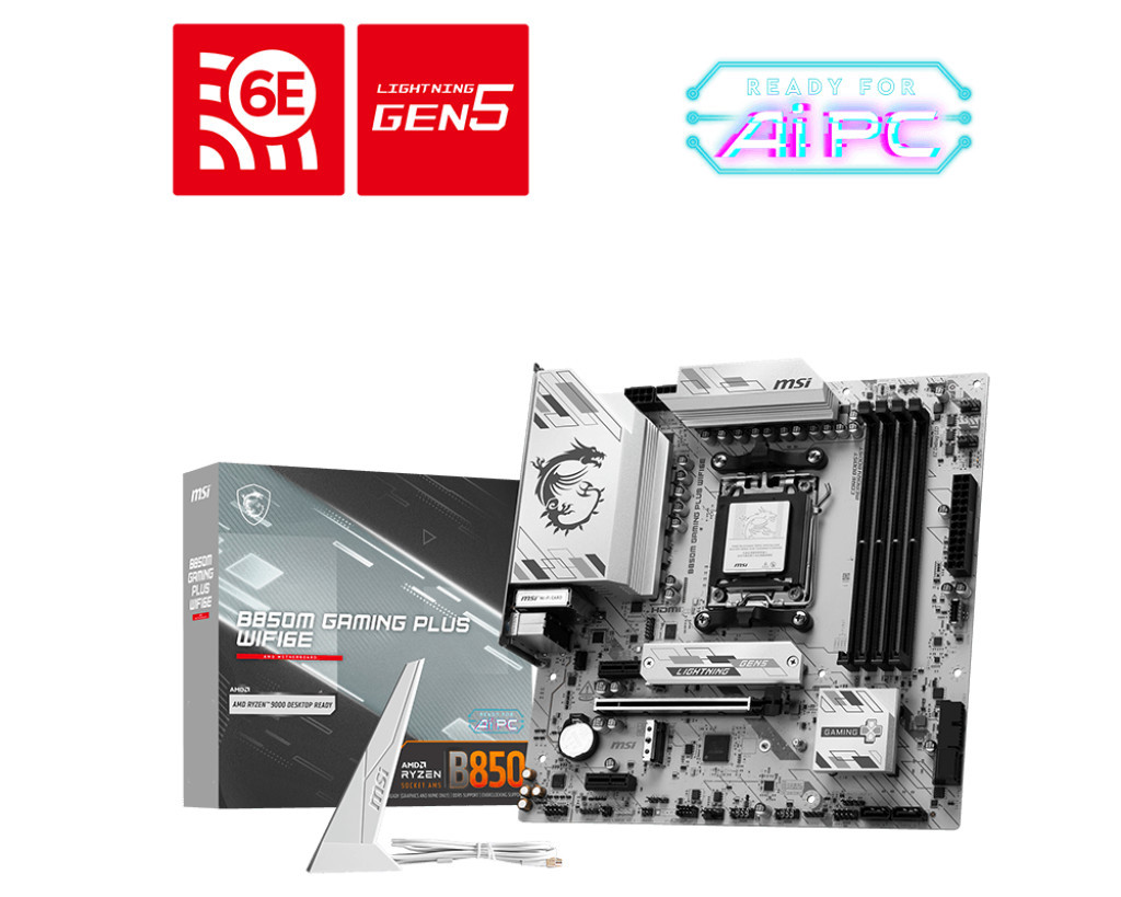 Дънна платка MSI B850M GAMING PLUS WIFI6E, mATX, AM5, 4x DDR5, 2.5G LAN, WIFI, BT - 1