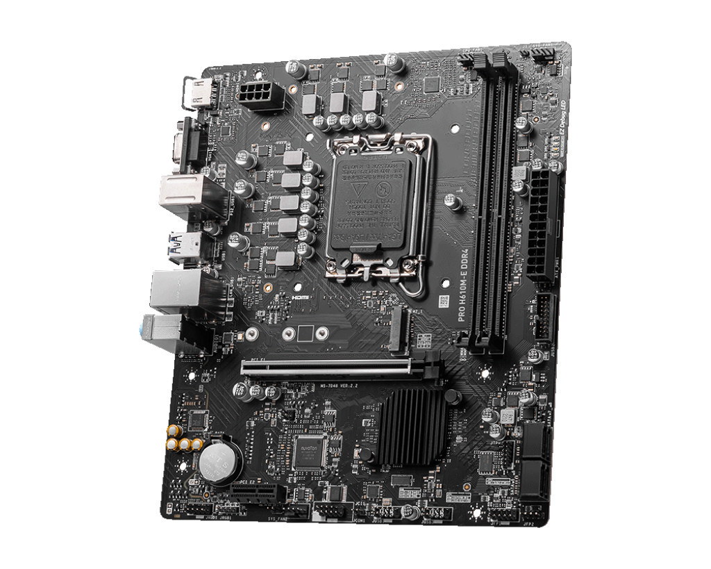 Дънна платка MSI PRO H610M-E DDR4, LGA1700, PCIe 4.0, M.2 Gen3 x4 - 4