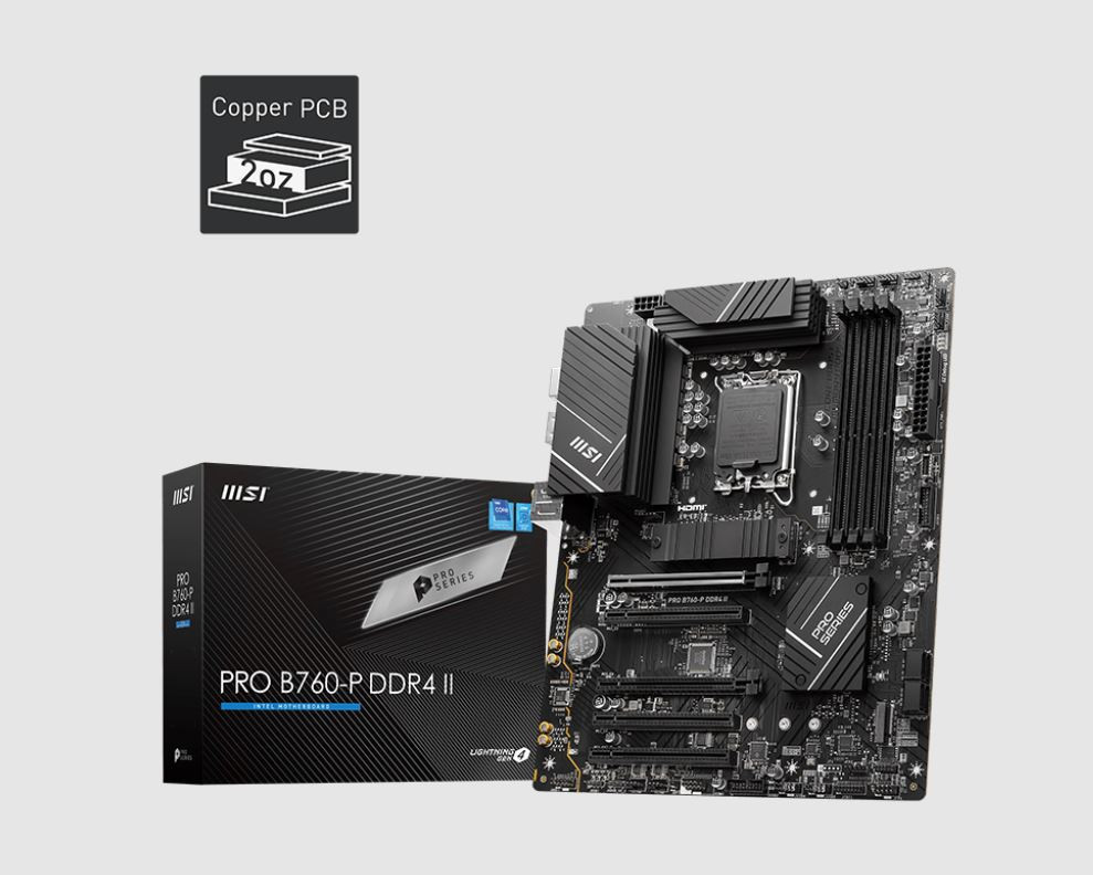 Дънна платка MSI PRO B760-P II, ATX, LGA1700, 4xDDR5 - 1