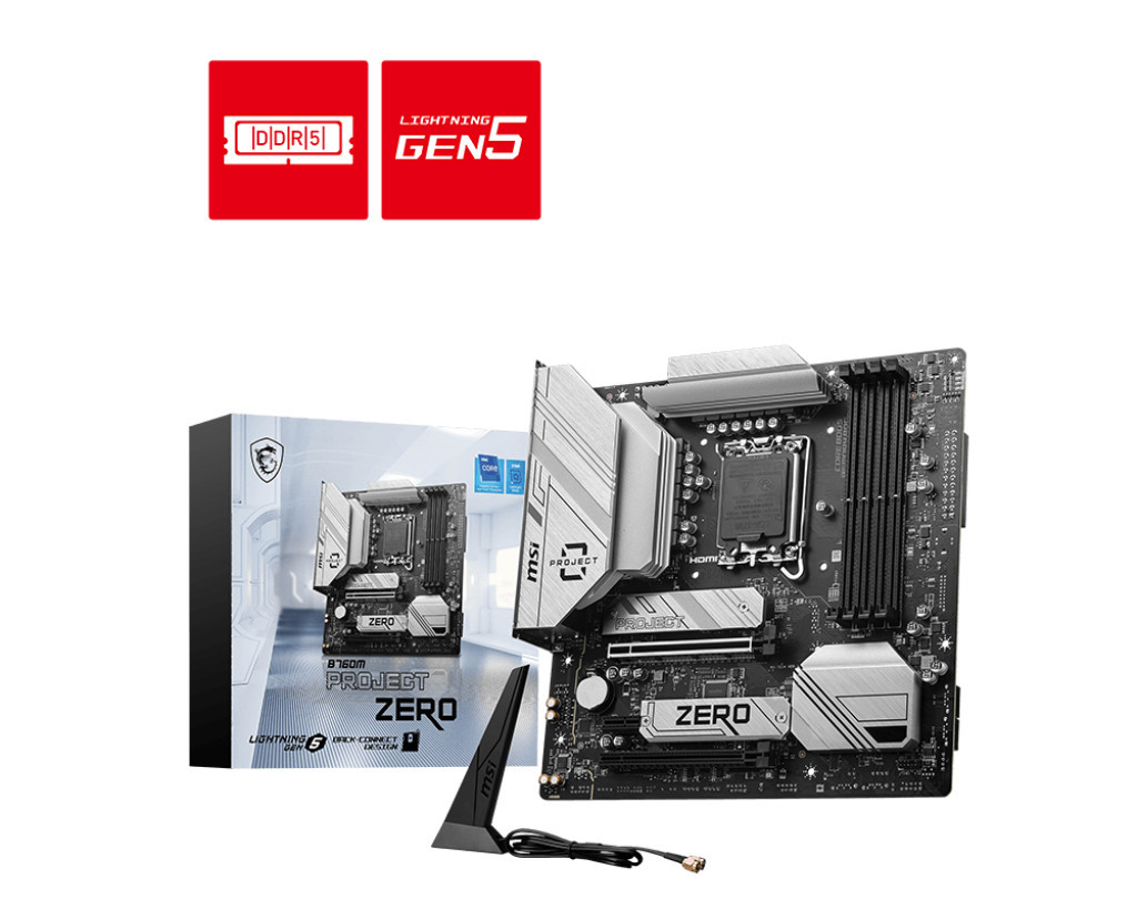 Дънна платка MSI B760M PROJECT ZERO, LGA1700 - 911-7E14-004 - 1