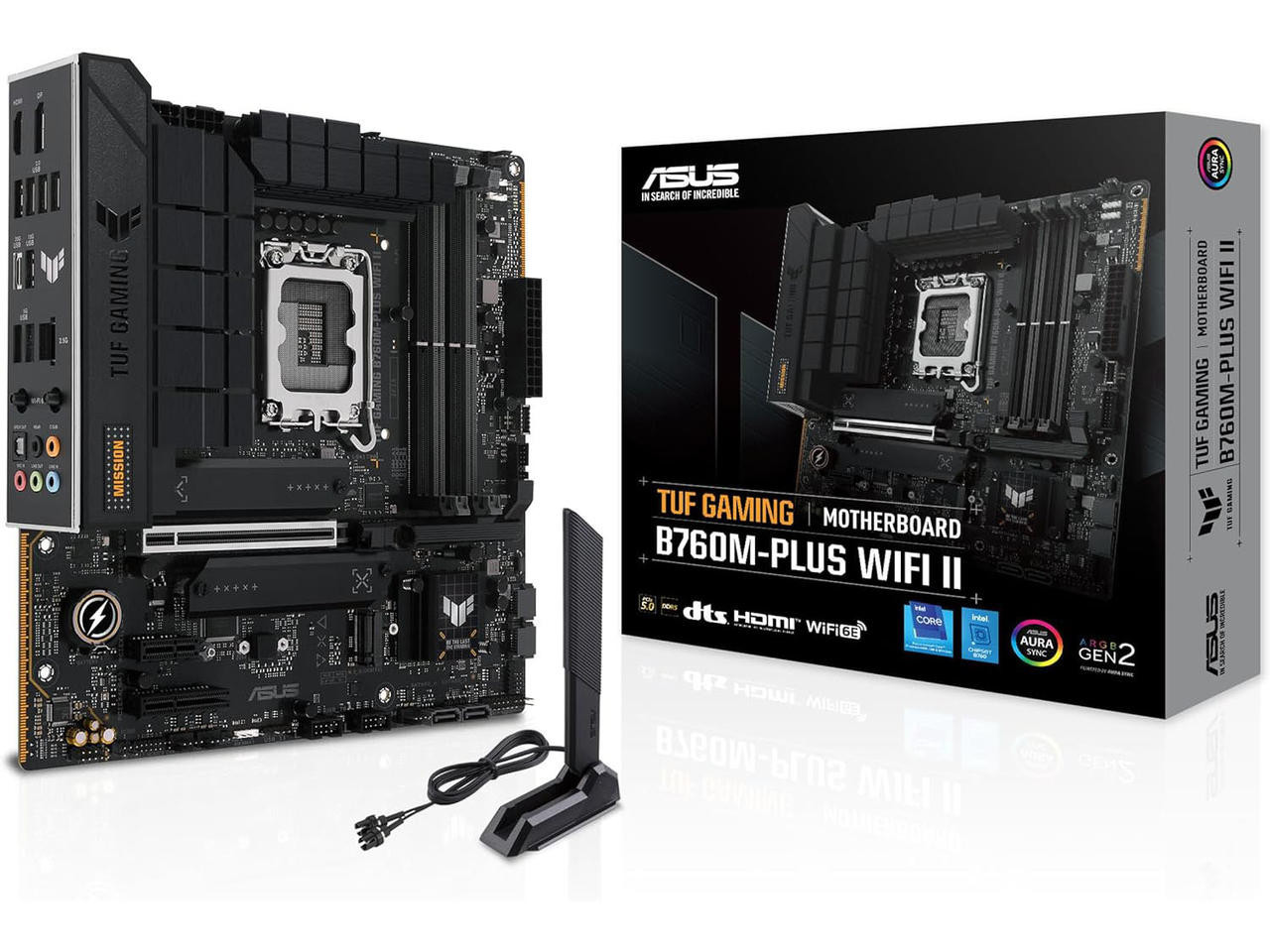 Дънна платка Asus TUF GAMING B760M-PLUS WIFI II, LGA1700 Micro-ATX, 4x DDR5, PCIe 5.0, WiFi 6 - 90MB1HE0-M0EAY0 - 1