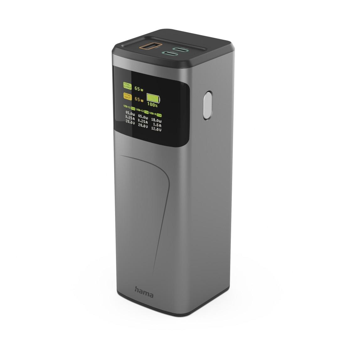 Външна батерия HAMA High Power, 20000 mAh, 65W, 2x USB-C, USB-A, Fast Charging - HAMA-201741 - 1
