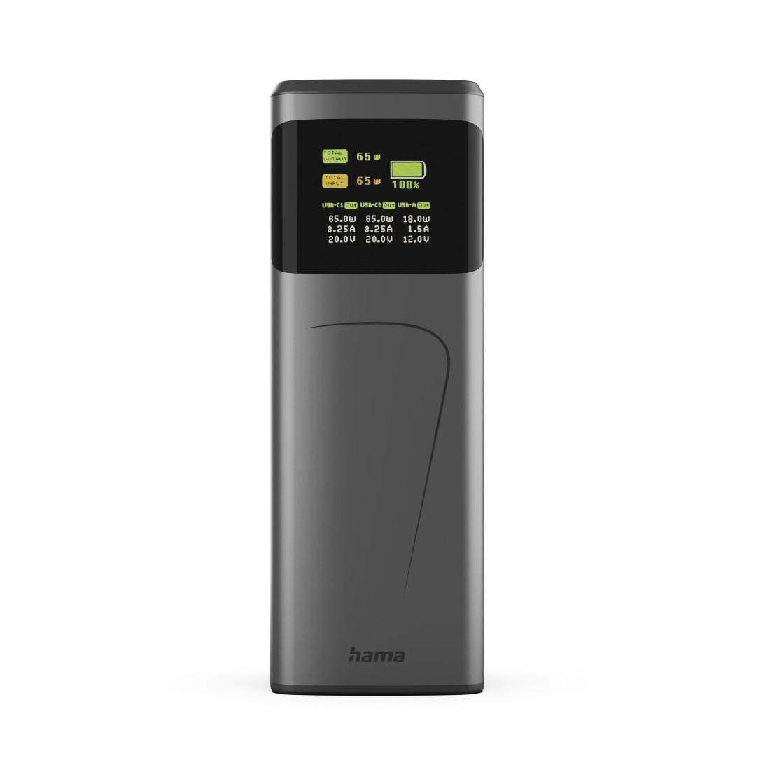 Външна батерия HAMA High Power, 20000 mAh, 65W, 2x USB-C, USB-A, Fast Charging - HAMA-201741 - 3
