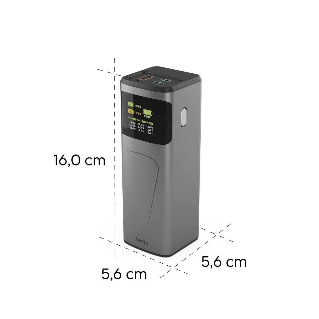 Външна батерия HAMA High Power, 20000 mAh, 65W, 2x USB-C, USB-A, Fast Charging - HAMA-201741 - 13