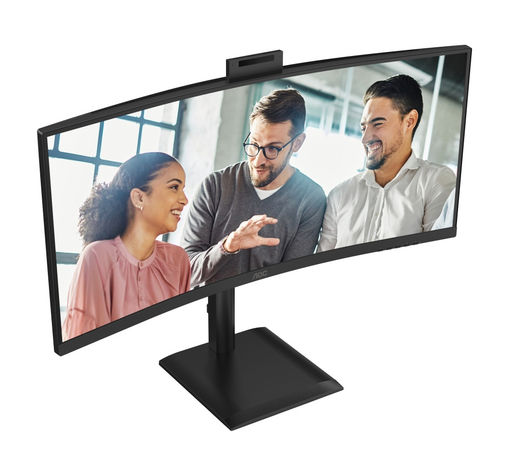 Монитор AOC CU34E4CW, 34" Curved UWQHD VA 120Hz, 5MP Webcam, USB-C Hub, KVM - 3