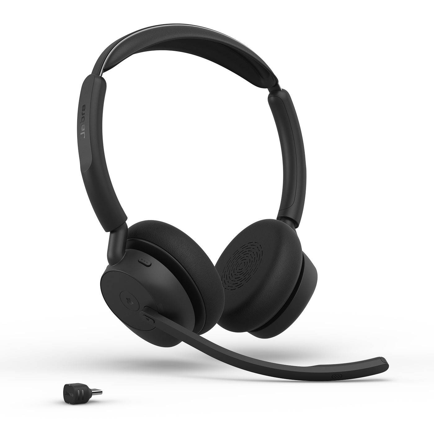 Безжични слушалки Jabra Evolve2 45, ANC, USB-C адаптер Link 390c, Microsoft Teams сертифицирани, черни - 34599-999-899 - 1