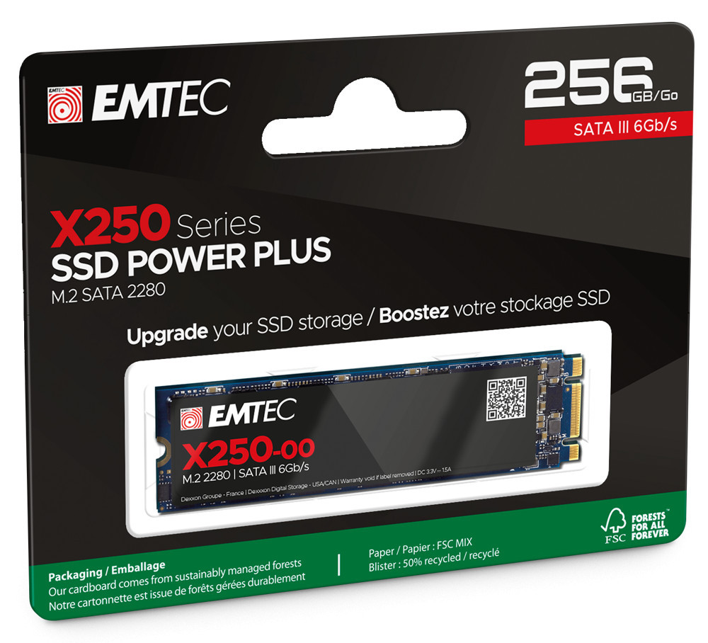 SSD диск EMTEC X250, 256GB M.2 SATA III - ECSSD256GX250 - 3