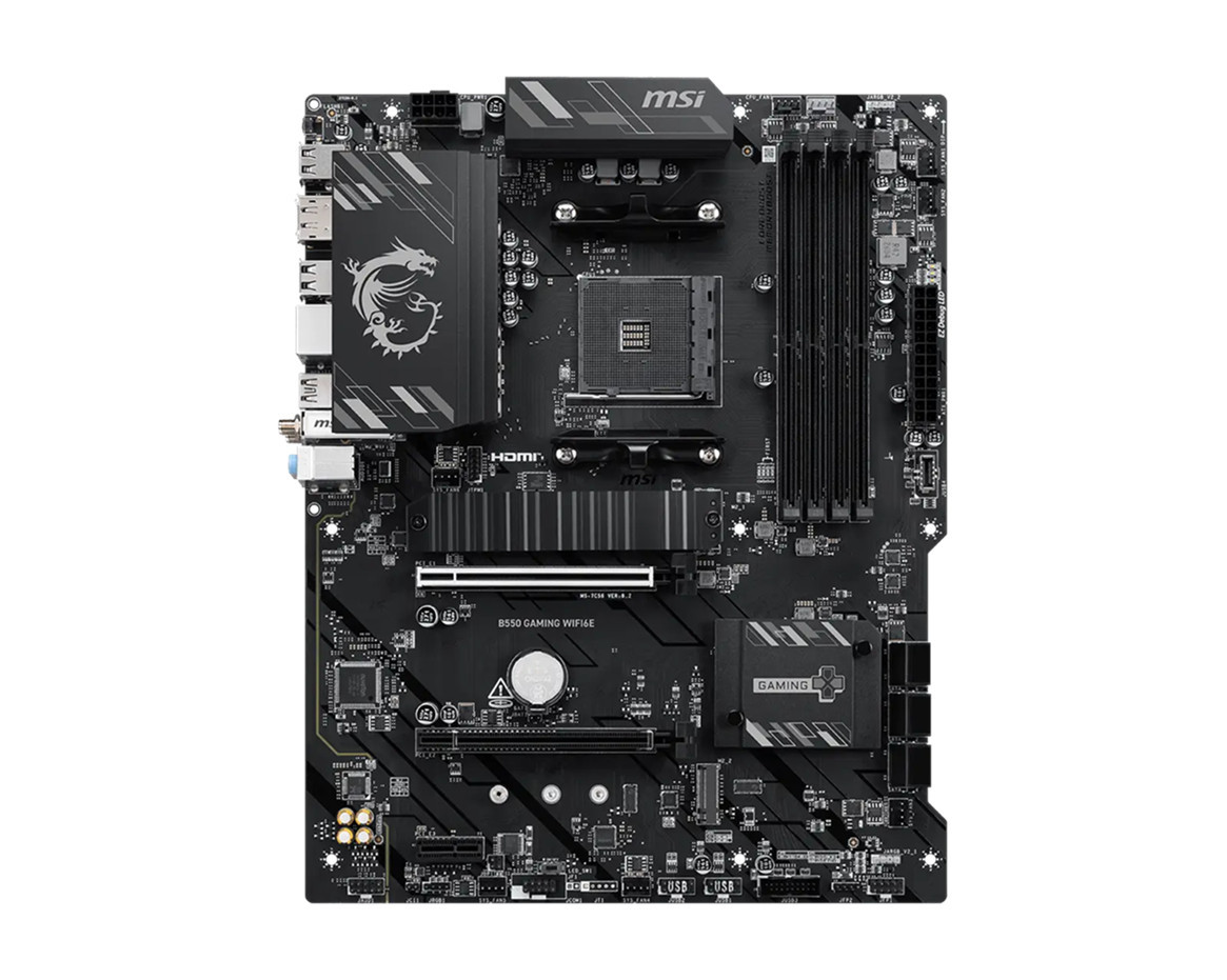 Дънна платка MSI B550 GAMING WIFI6E, Socket AM4, 4x DDR4, ATX - 911-7C56-095 - 2