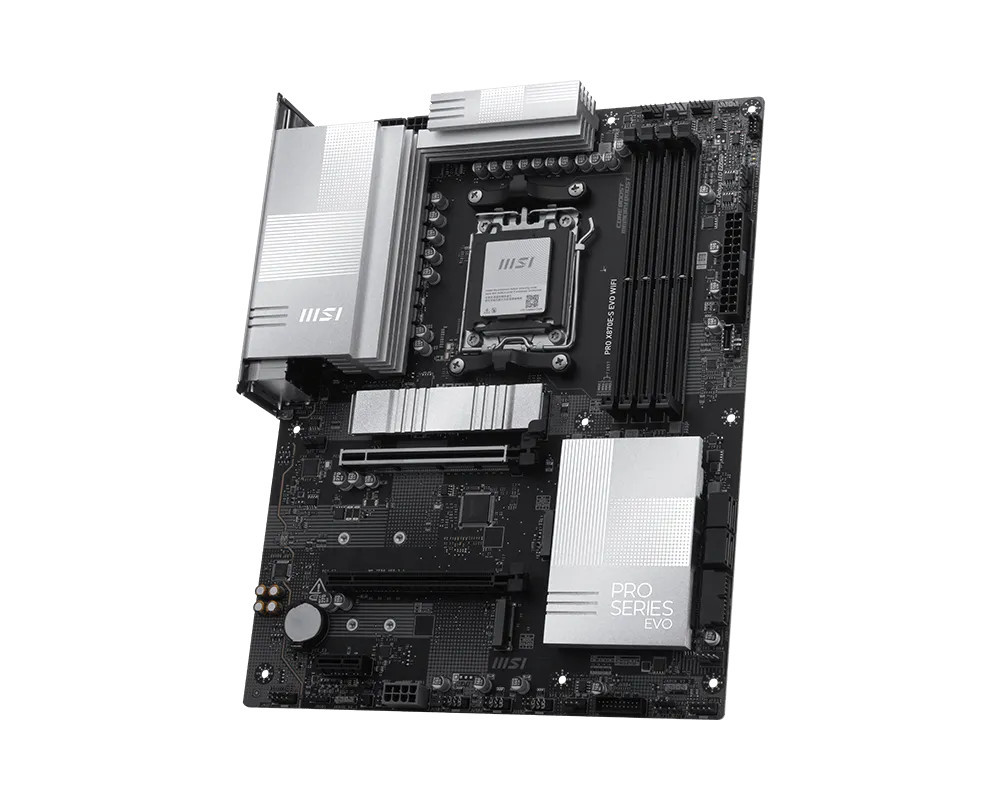 Дънна платка MSI PRO X870E-S EVO WIFI, Socket AM5, WiFi7, 4x DDR5, ATX - 911-7E86-003 - 4