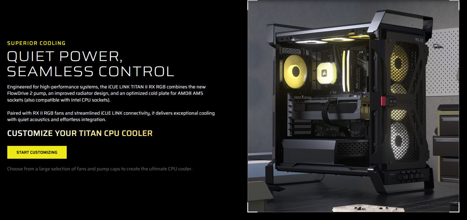 Водно охлаждане за процесор CORSAIR iCUE LINK TITAN II 360 RX RGB, 360mm радиатор - CW-9061037-WW - 11