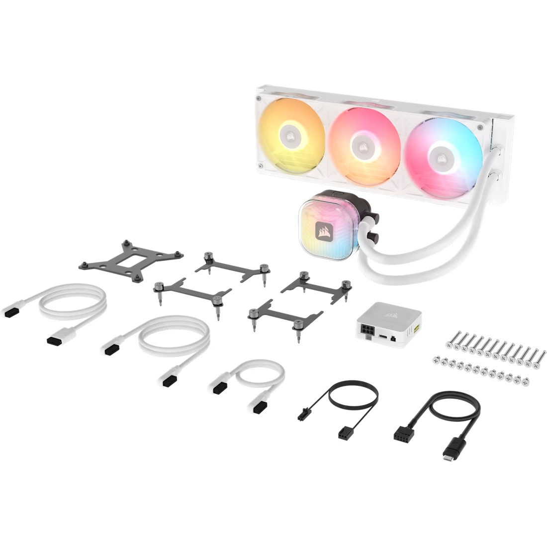 Водно охлаждане за процесор CORSAIR iCUE LINK TITAN II 360 RX RGB White, 360mm радиатор - CW-9061038-WW - 9