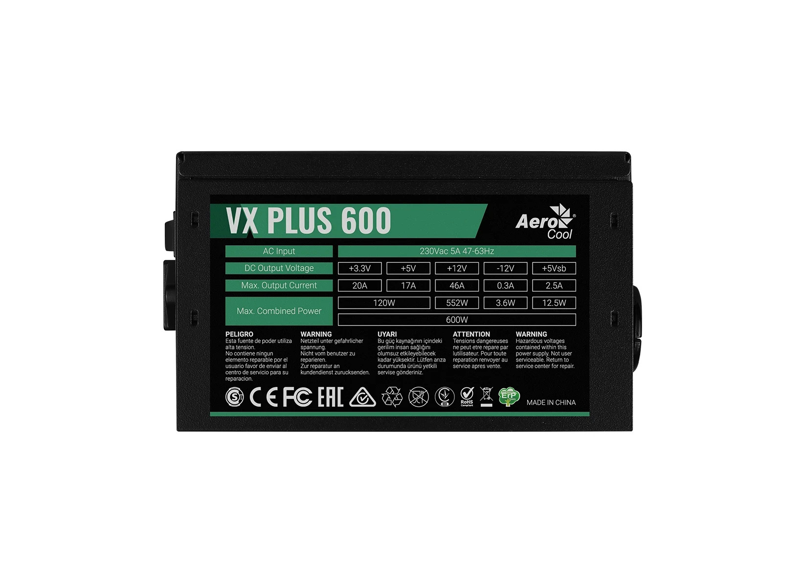 Захранване AeroCool VX PLUS STEALTH, 600W ATX - ACPN-VS60AEY.12 - 6