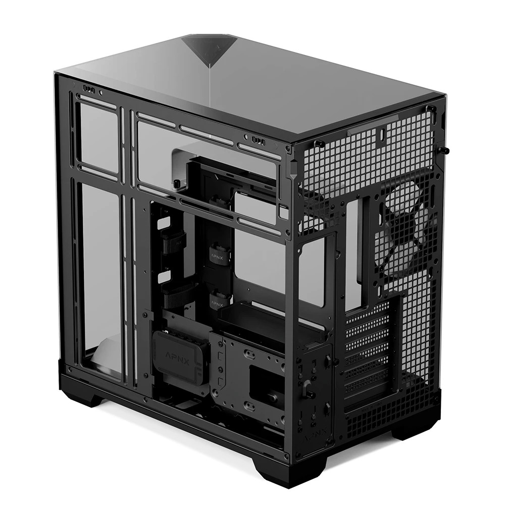 Кутия за компютър APNX V2-F-BK-v1, Middle Tower, ATX/mATX/Mini-ITX, Tempered Glass, Черна - 7