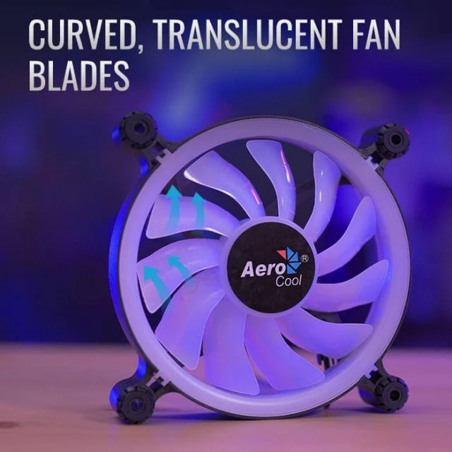 Вентилатор AeroCool Spectro 12 FRGB, 120mm 1000RPM, RGB подсветка, Molex - ACF3-NA10217.11 - 5