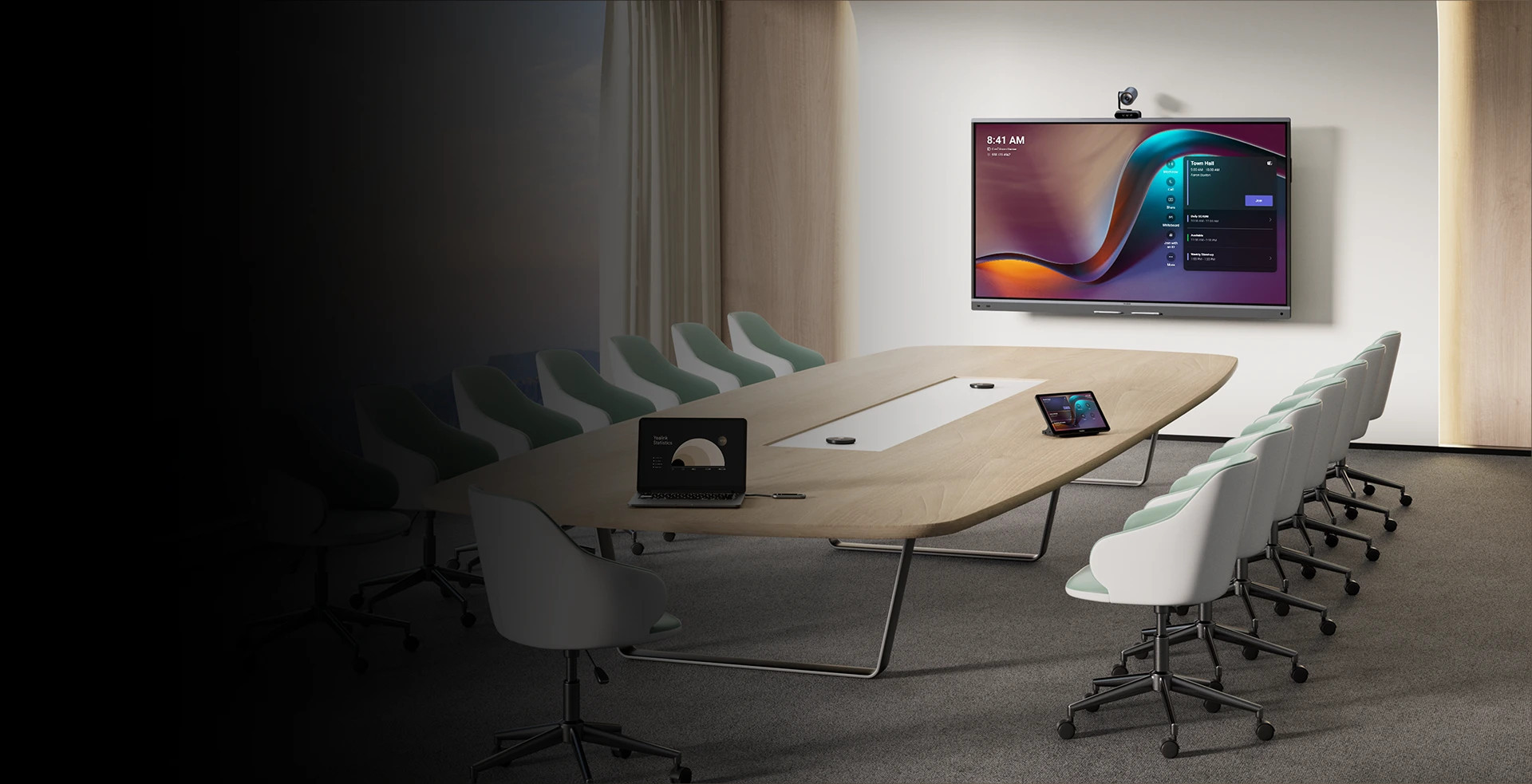Конферентен интерактивен дисплей Yealink MeetingBoard Pro, 65" 4K, 3x 50MP камери, 16 MEMS микрофона - MB65Pro-A02 - 3