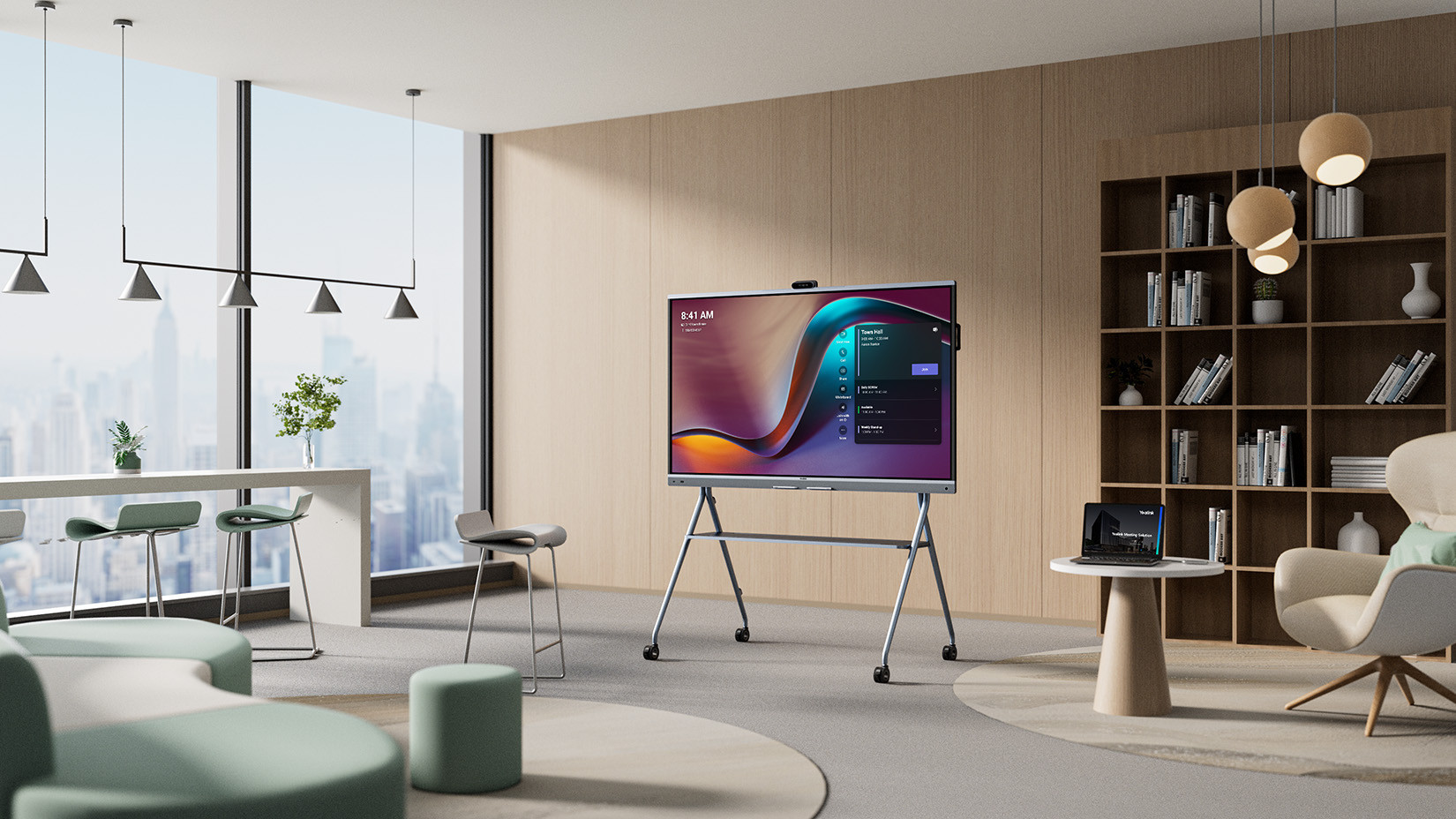 Конферентен интерактивен дисплей Yealink MeetingBoard Pro 86, 86" 4K, 3x50MP камери, 16 MEMS микрофона - MB86Pro-A02 - 4