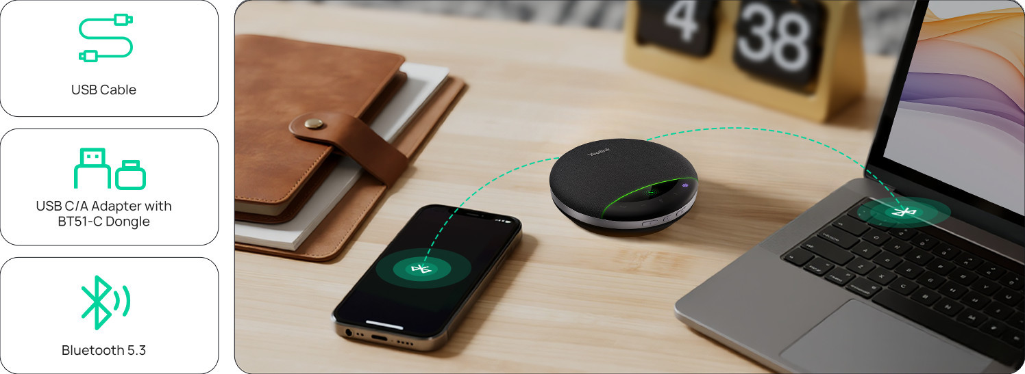 Конферентен Bluetooth спийкърфон Yealink SP96 с USB-C/A донгъл - 1308173 - 3