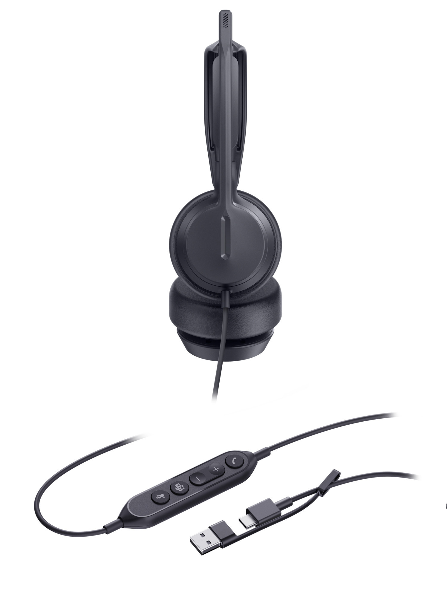 Жични стерео слушалки Yealink UH42 Dual Teams, USB-C/A - 1308195 - 2