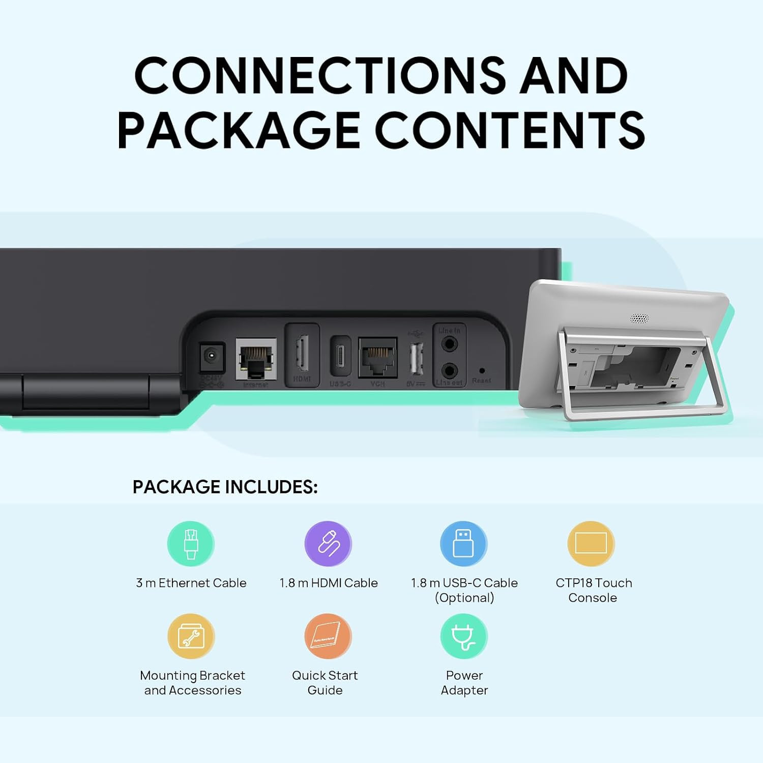 Видеобар Yealink A10-020, 4K 120°, MS Teams/UC (MeetingBar A10 + CTP18 Touch Panel) - 1203684 - 6