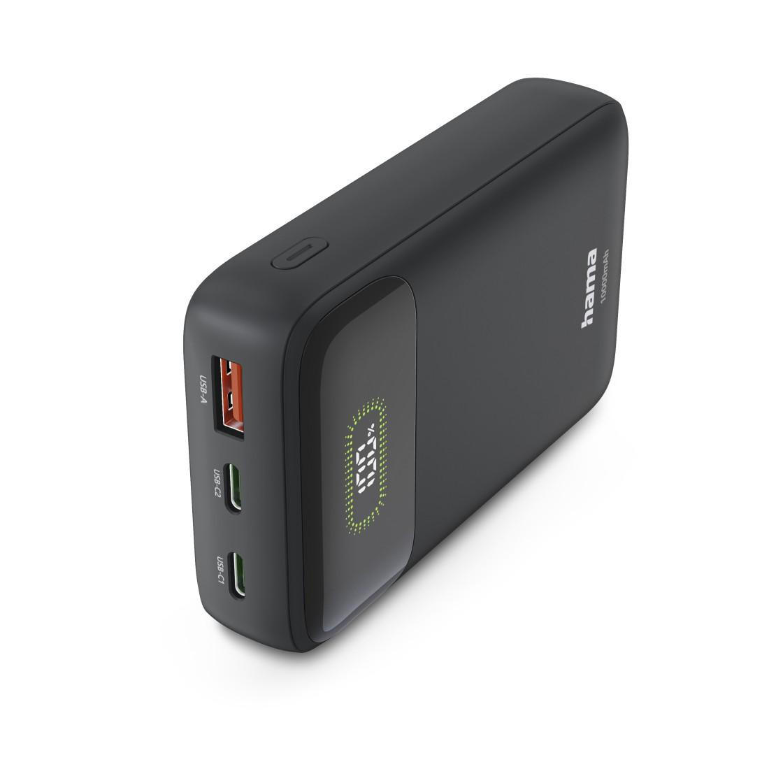 Външна батерия HAMA PD10-W20, 10000 mAh, 3A, USB-C/USB-A - 201779 - 1