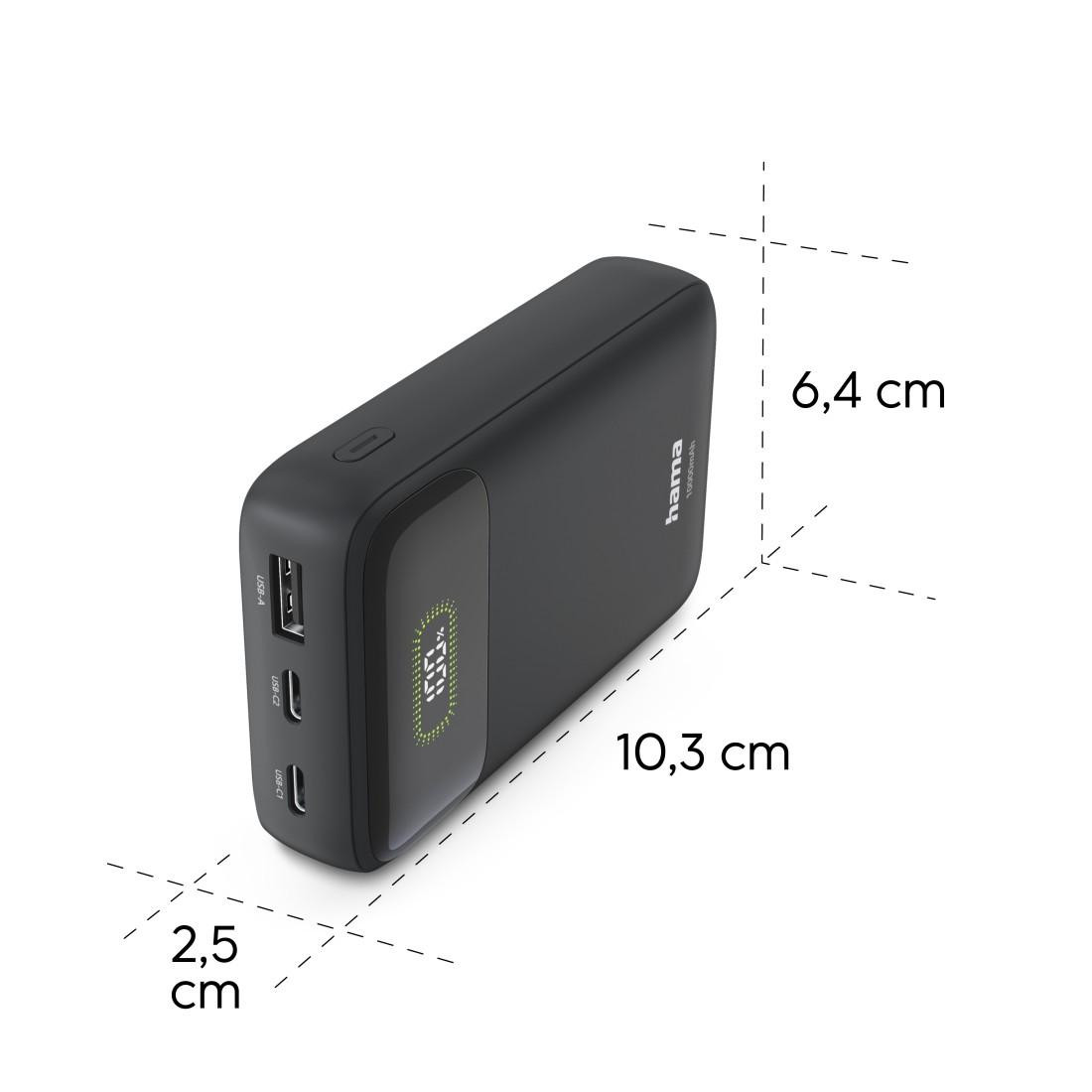 Външна батерия HAMA PD10-W20, 10000 mAh, 3A, USB-C/USB-A - 201779 - 5