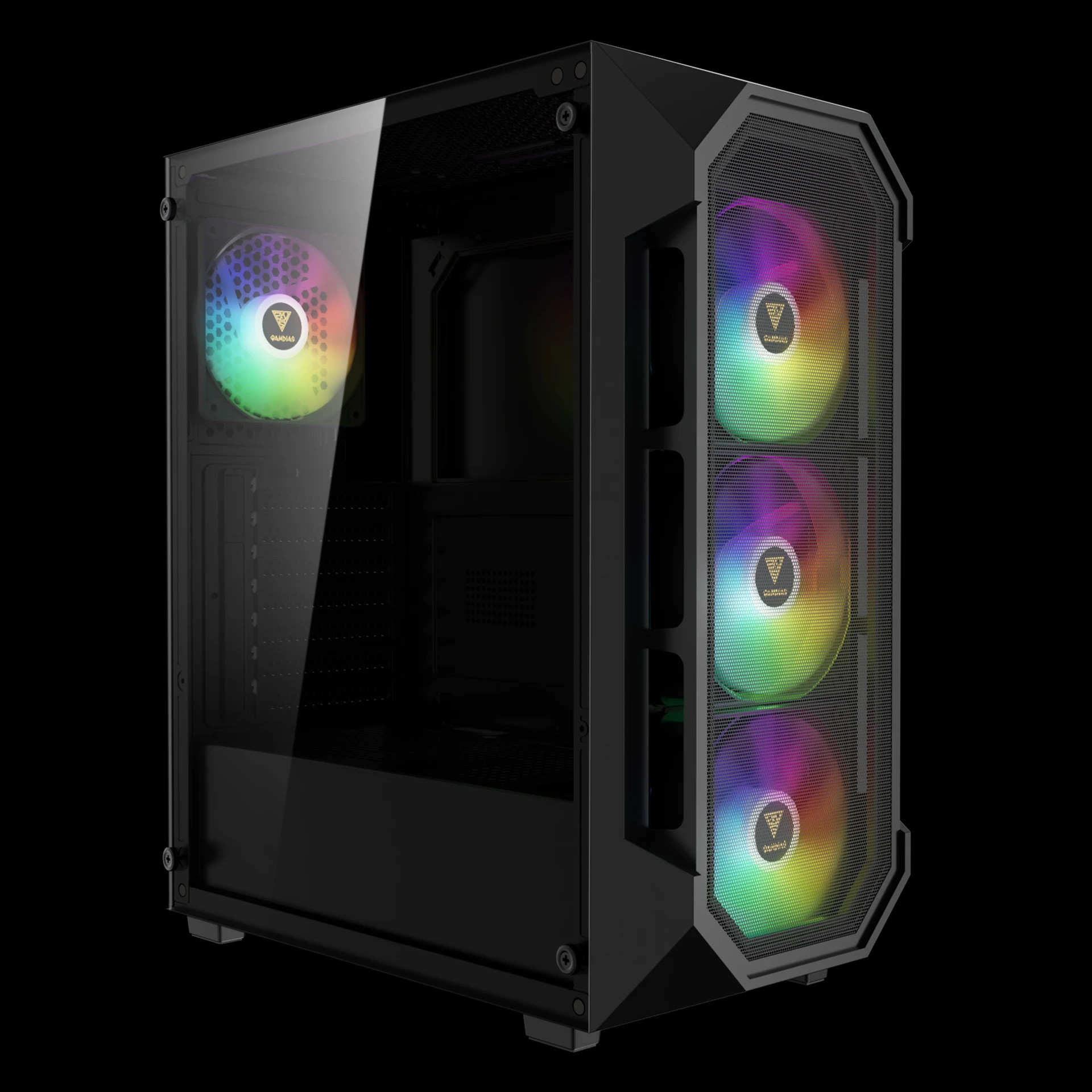 Кутия за компютър Gamdias AURA GC1 Elite, ATX, Mesh, RGB, Tempered Glass - GAMDIAS-AURA-GC1-ELITE - 2